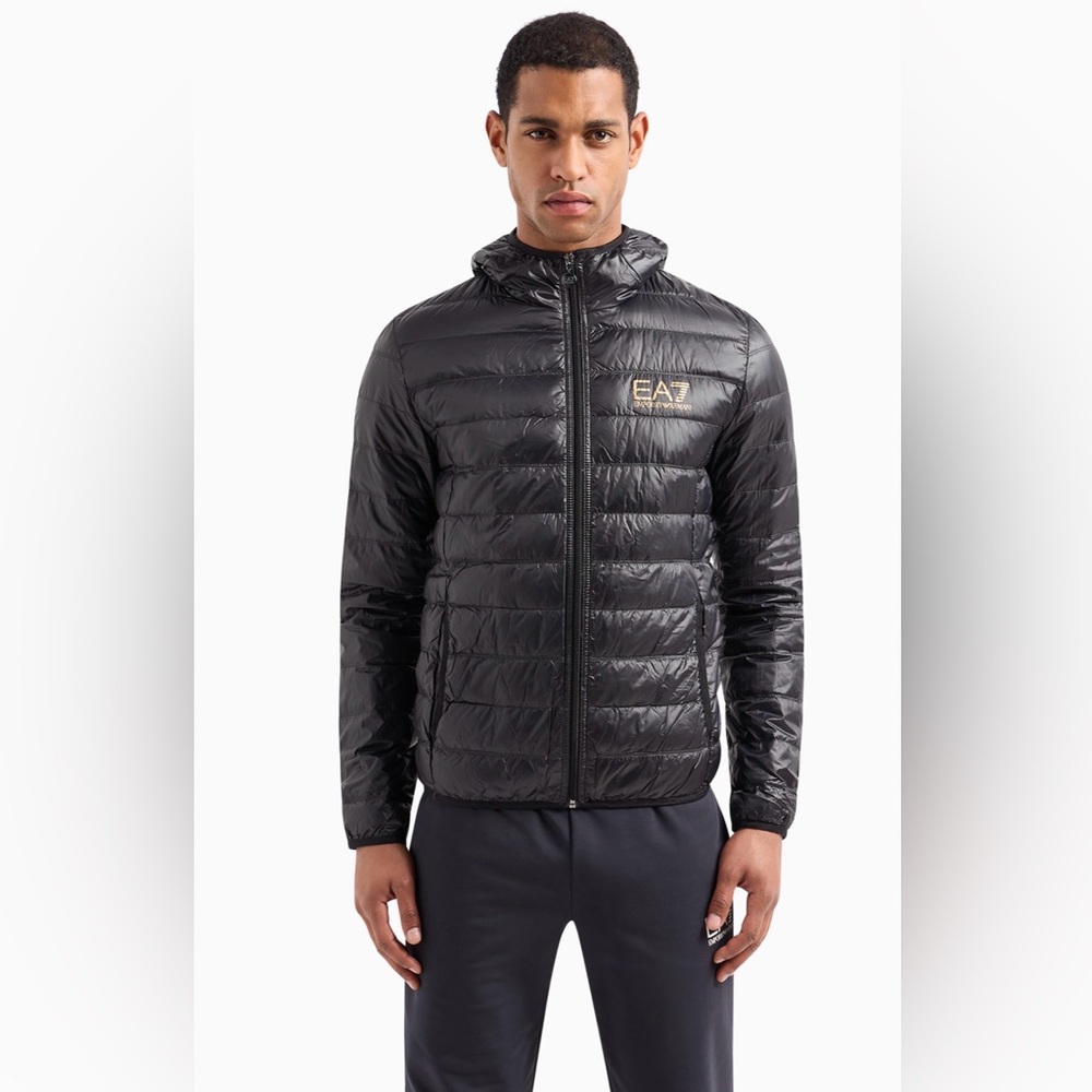Emporio Armani Men's Shiny Black Puffer Jacket